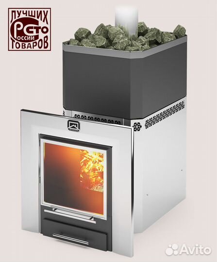 Печь для бани Русь-27 лнзп Профи Панорама Теплодар