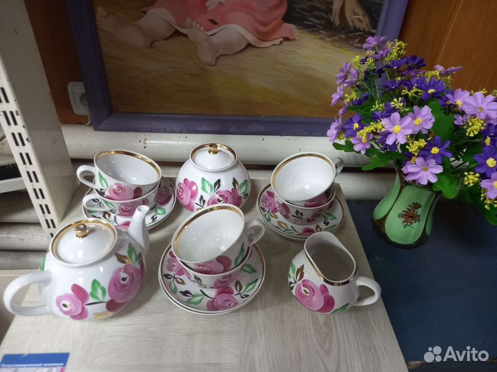Сервиз чайный,чайные пары,сахарница Песочное