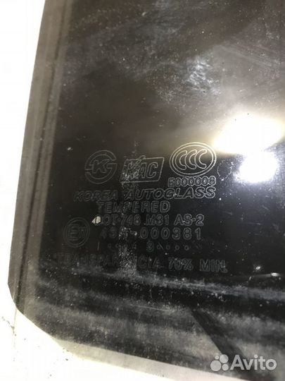 Стекло двери заднее правое Hyundai Accent