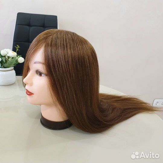 Учебная голова для причесок. Болванка натуральный