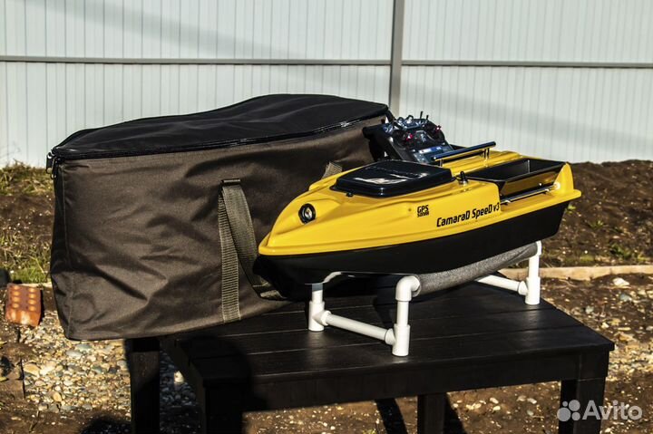 Прикормочный кораблик:5000mAh, глубиномер,сумки