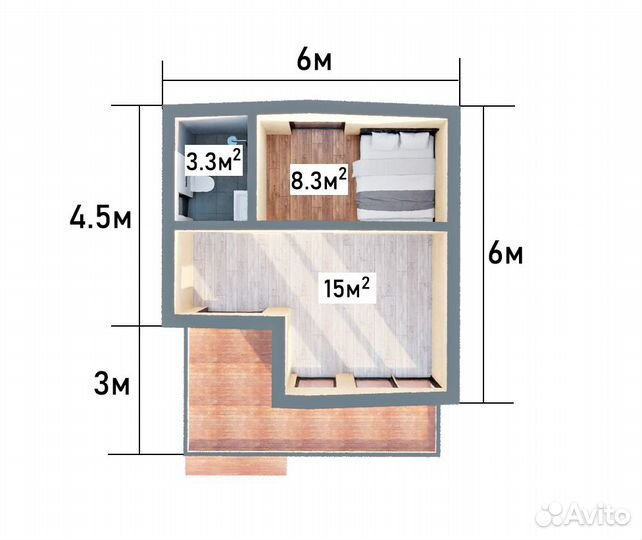 Утеплённый Мини дом с Чистовой Отделкой