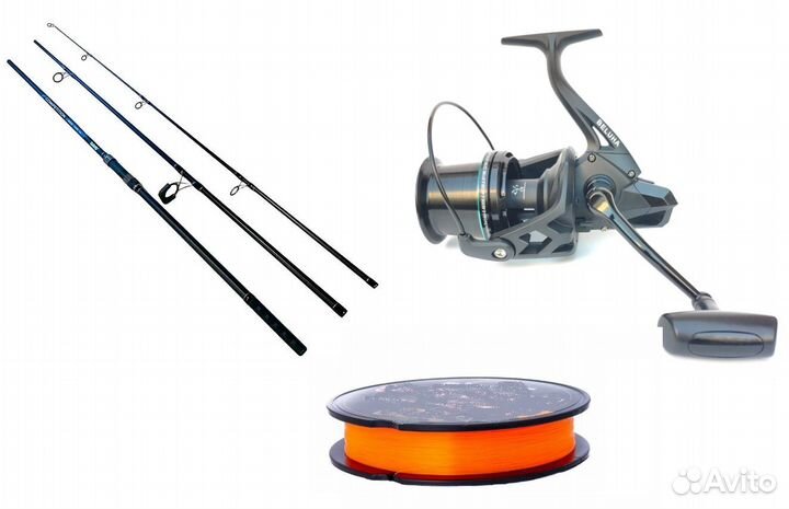 Комплект для ловли карпа Удочка + Катушка + Леска