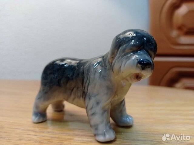 Фарфоровая статуэтка собачка Бобтейл афз