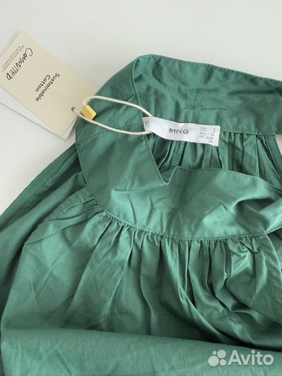 Сарафан хлопковый зеленый mango