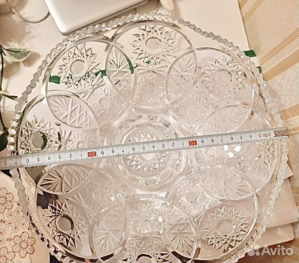 Ваза для фруктов хрустальная