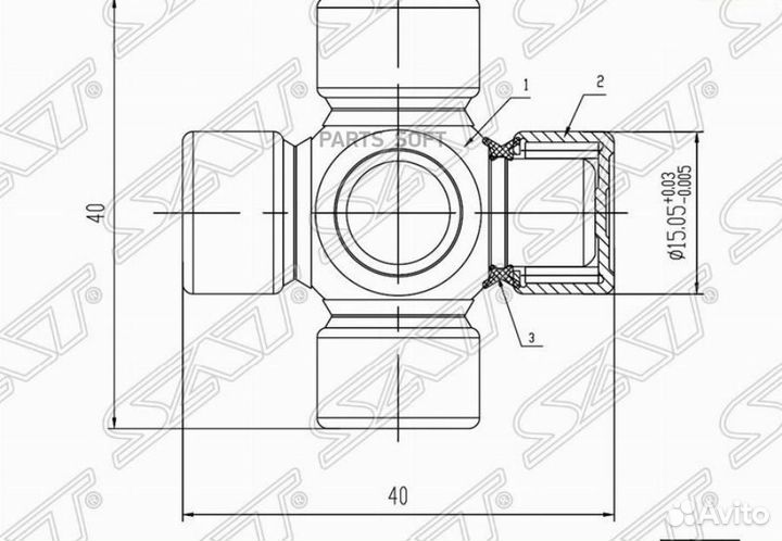 SAT ST-1540 Крестовина рулевая