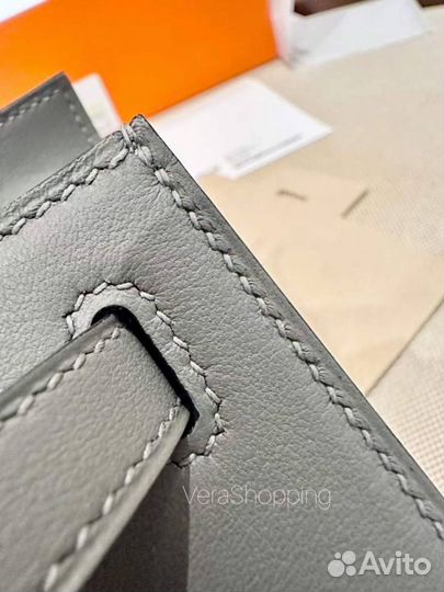 Сумка Hermes Kelly pochette gris meyer