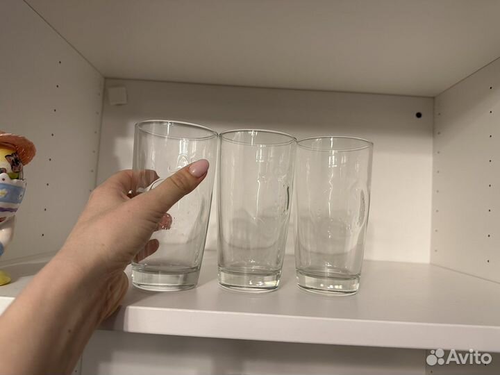 Стаканы высокие с рисунком фруктов