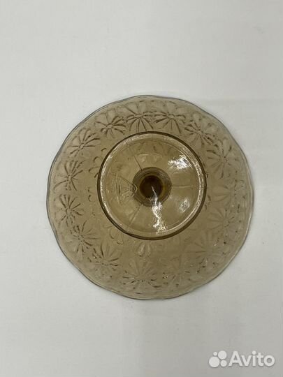 Ваза советская ромашки, карамельное стекло