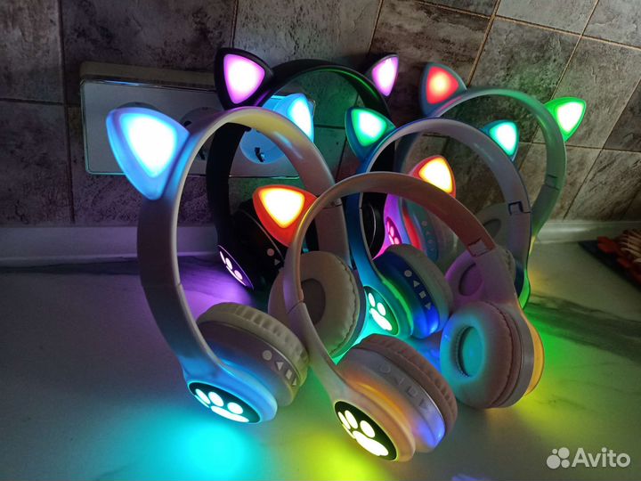 Новые Беспроводные наушники детские светящиеся