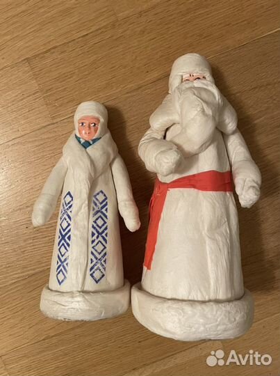 Советские игрушки Дед мороз и Снегурочка