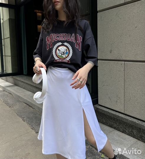 Шелковая юбка миди