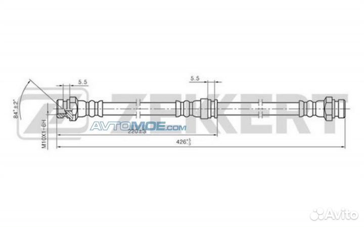 Шланг тормозной передний Mitsubishi L200 III 96- P