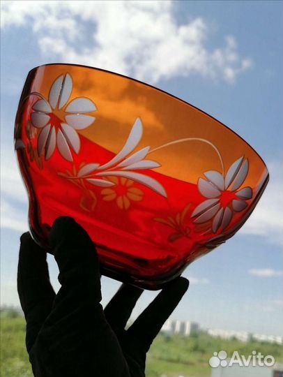 Рубиновое стекло. Салатник в коллекцию