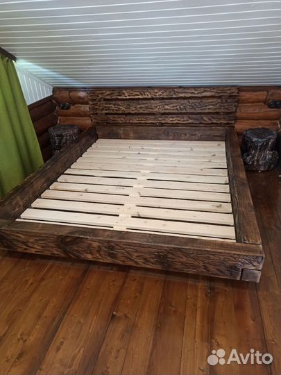 Кровать двухспальная 140х 200 деревянная