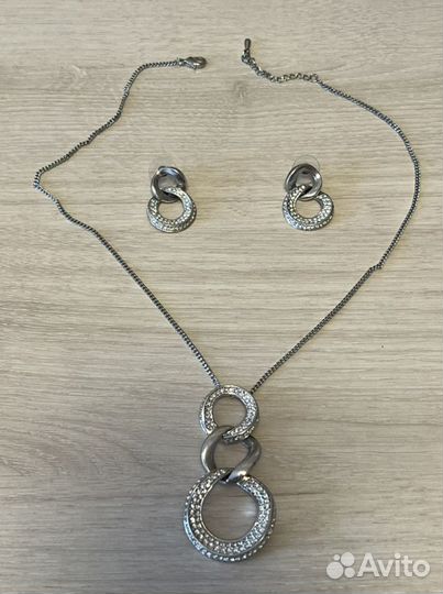 Украшение комплект цепочка с подвеской и серьги
