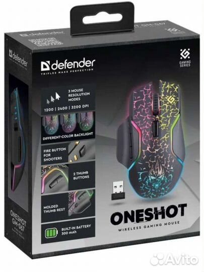 Мышь Defender Oneshot GM-067, черный