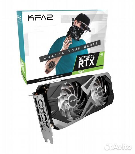 Видеокарта KFA2 GeForce RTX 3060 X black LHR, 12 Г