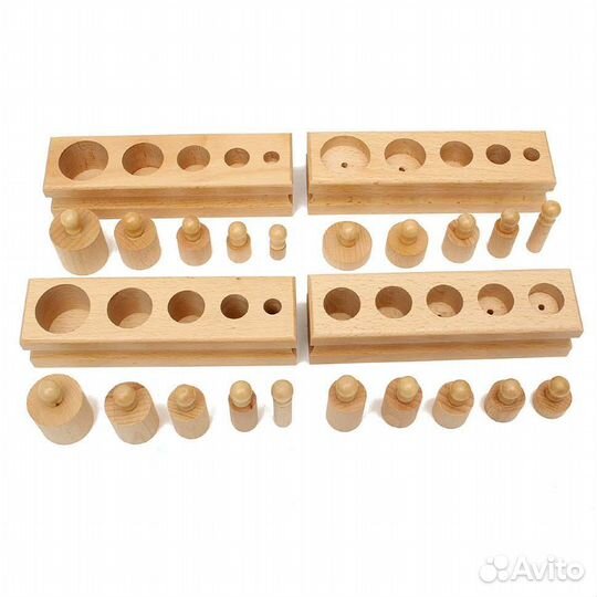 Развивающие игрушки цилиндры монтессори