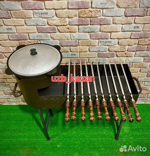 Мангал с печью под казан