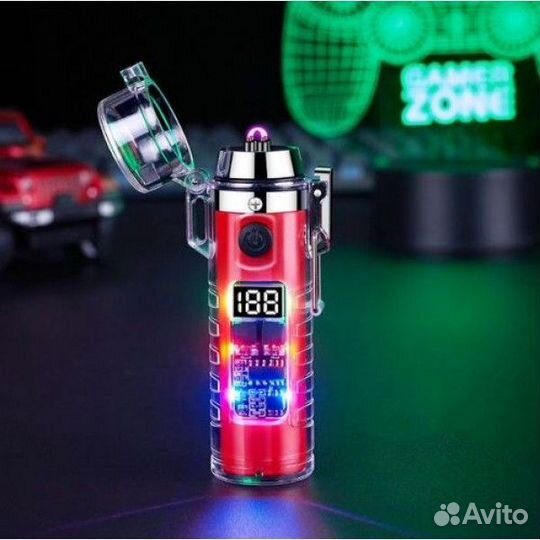 Зажигалка Usb плазменная 2 дуги с фонариком OTS-25