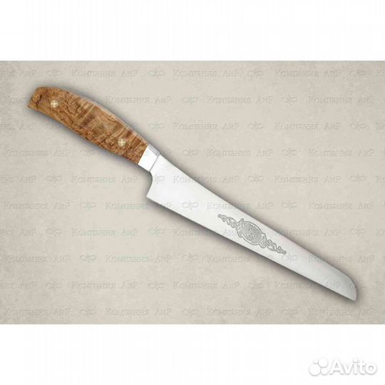 Нож Для нарезки ветчины цм (карельская береза)