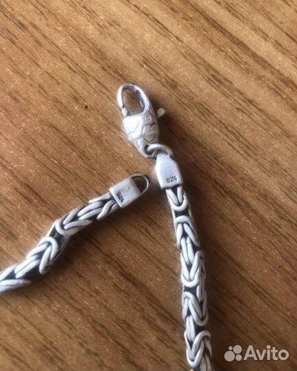 Серебряная цепь лисий хвост ручной работы