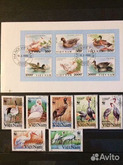 Марки фауна, паровозы, блоки