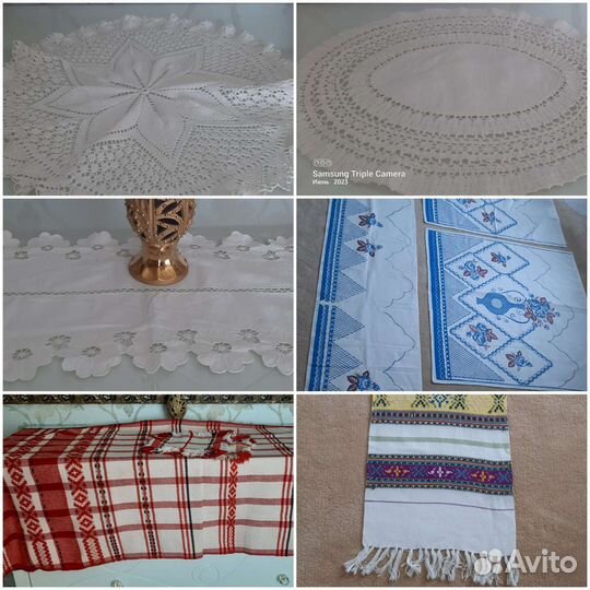 Салфетка, скатерть, кружево, винтаж, рушник, лен