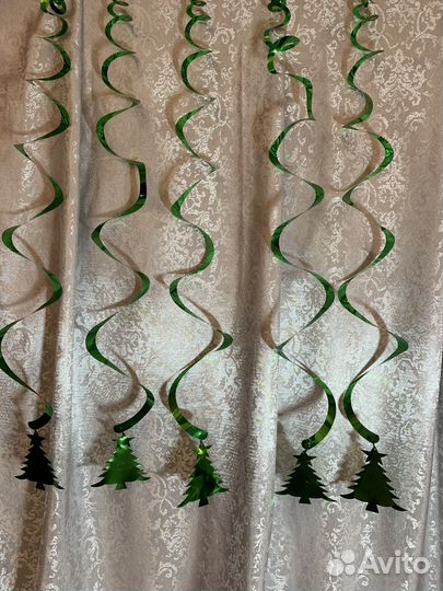 Дождик новогодний с декоративной подвеской