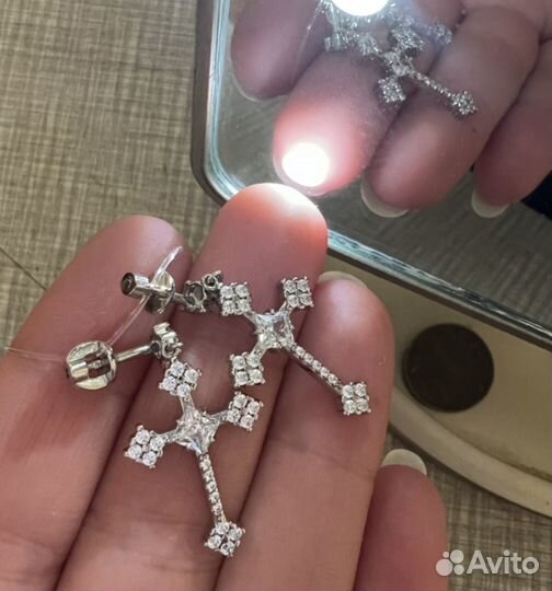 Серьги новые серебро