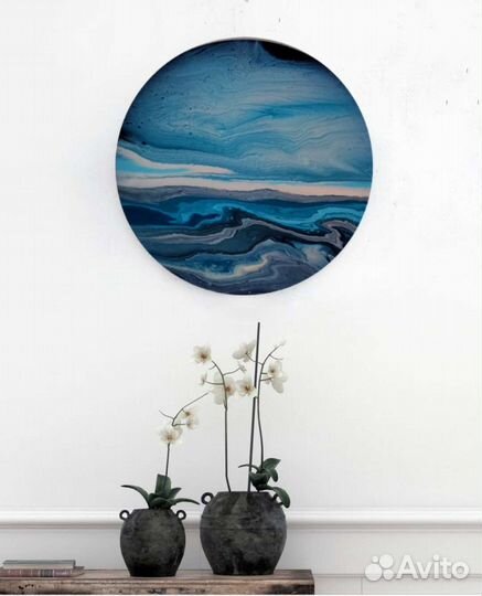 Современная картина на круглом холсте 35 см