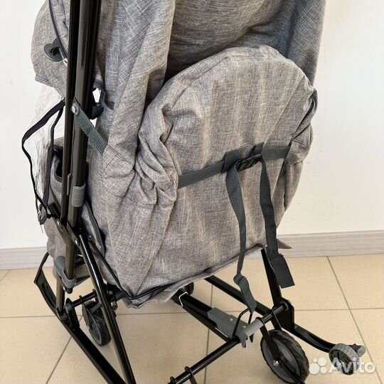 Коляска санки Кидс 3-3с серые