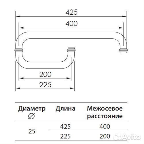 Ручка держатель полотенца для стеклянных дверей