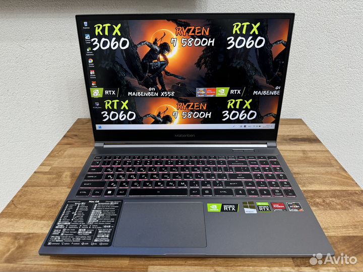 16 ядер 16Gb Ryzen 7 5800H RTX3060 SSD 512Gb 144Hz