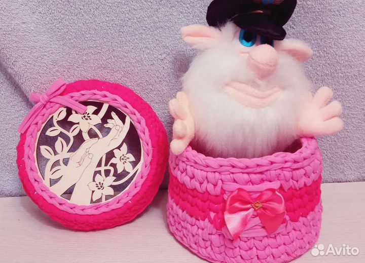 Корзина из трикотажной пряжи