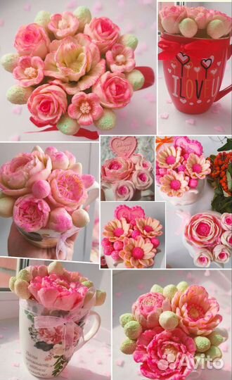 Шоколадный подарок цветы в кружке