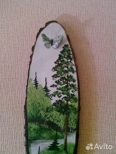 Новое большое панно на полированной сосне