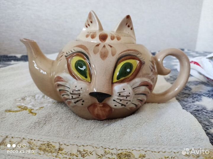 Чайник заварочный фарфоровый котик