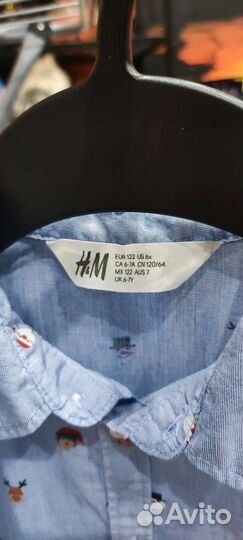 Рубашка новогодняя H&M р. 122