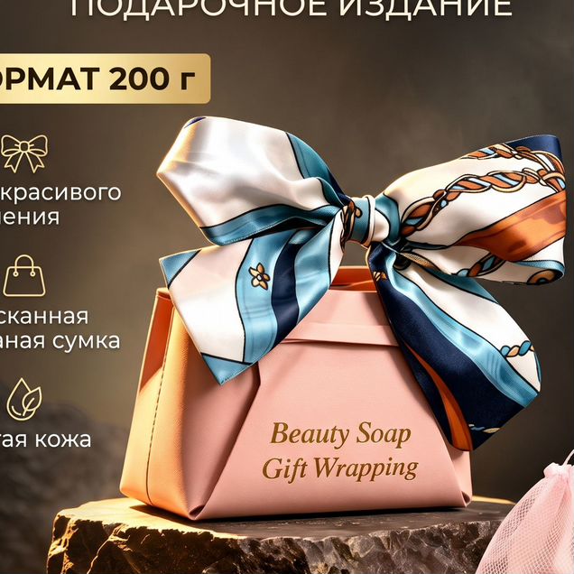Парфюмерное мыло в подарочной кожаной сумке
