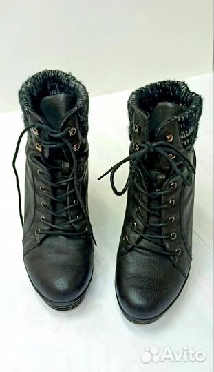 Кожаные ботильоны