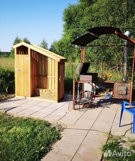 Дровник хозблок для инветаря садовая мебель