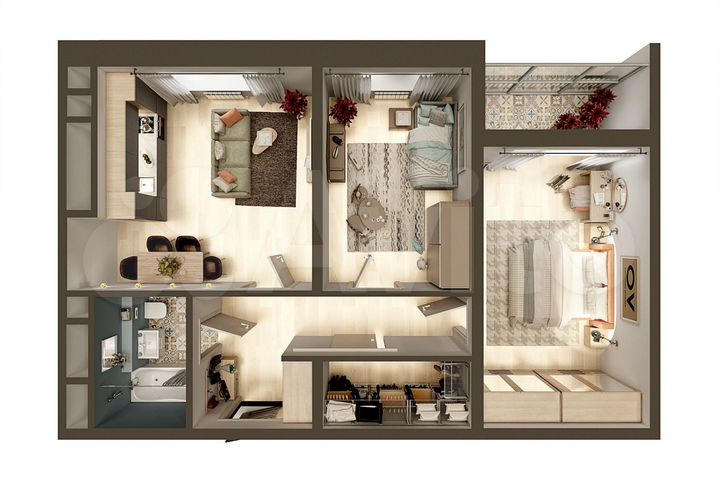 2-к. квартира, 67,2 м², 5/5 эт.