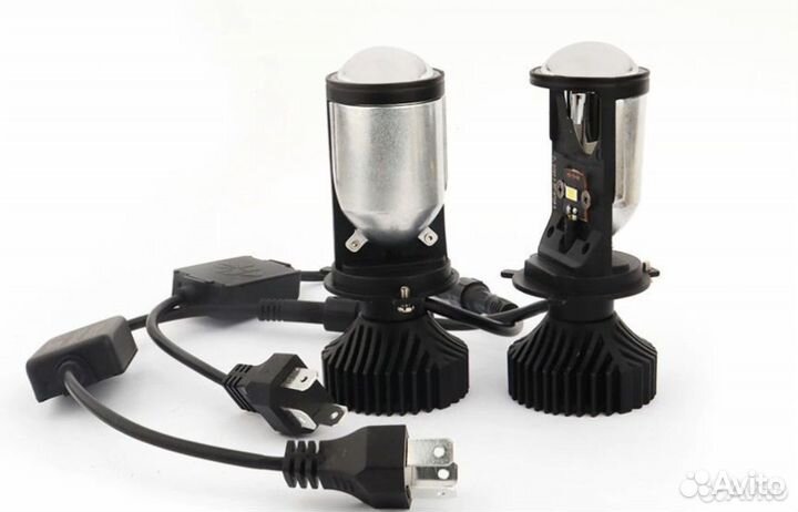 Светодиодные LED лампы H4 2шт с Линзой Y9