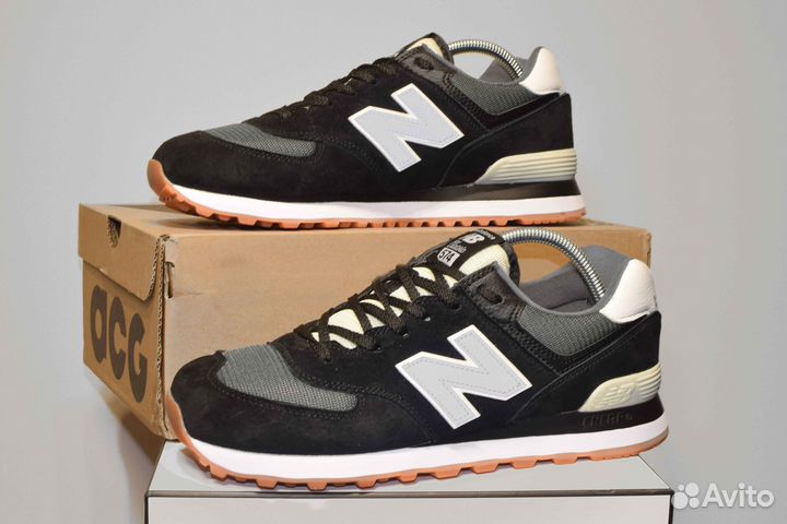 New Balance 574 Classic (42-46, Черные, Гарантия)