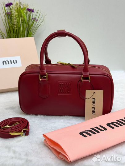Сумка MIU MIU Arcadie large малиновая