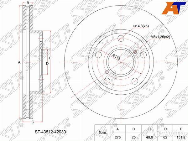 Диск тормозной toyota RAV4