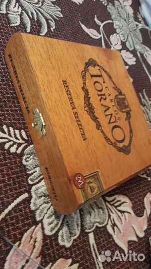 Коробка для сигар,ценное дерево,латунь